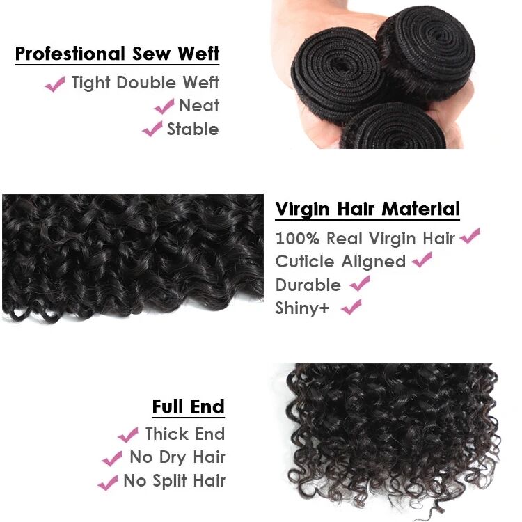 Yoody Hair 3 Bundles curly Virgin Human Hair