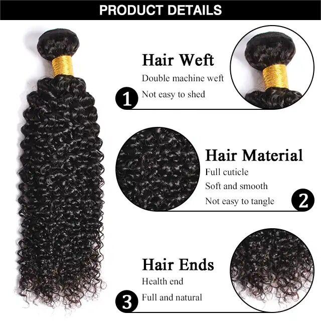 Yoody Hair 3 Bundles curly Virgin Human Hair