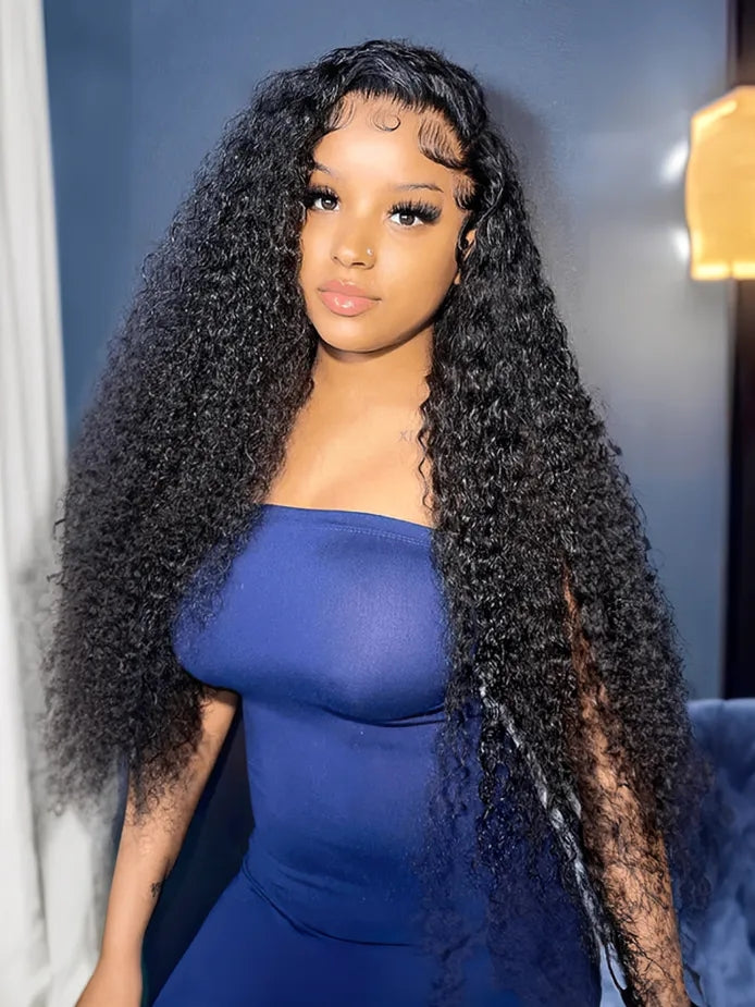 Yoody Wear Go Pre Cut Lace Wig Transparent Lace Jerry curly Black Quick & Easy Glueless Air Wig