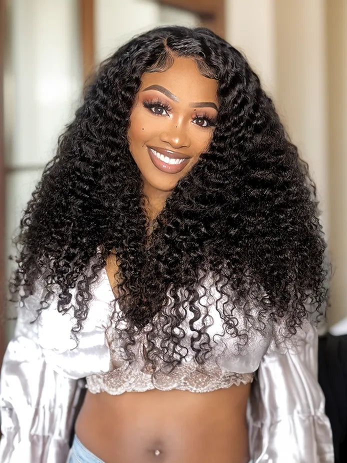 Yoody Transparent Lace 13x4 Deep Curly Black Natural Wig