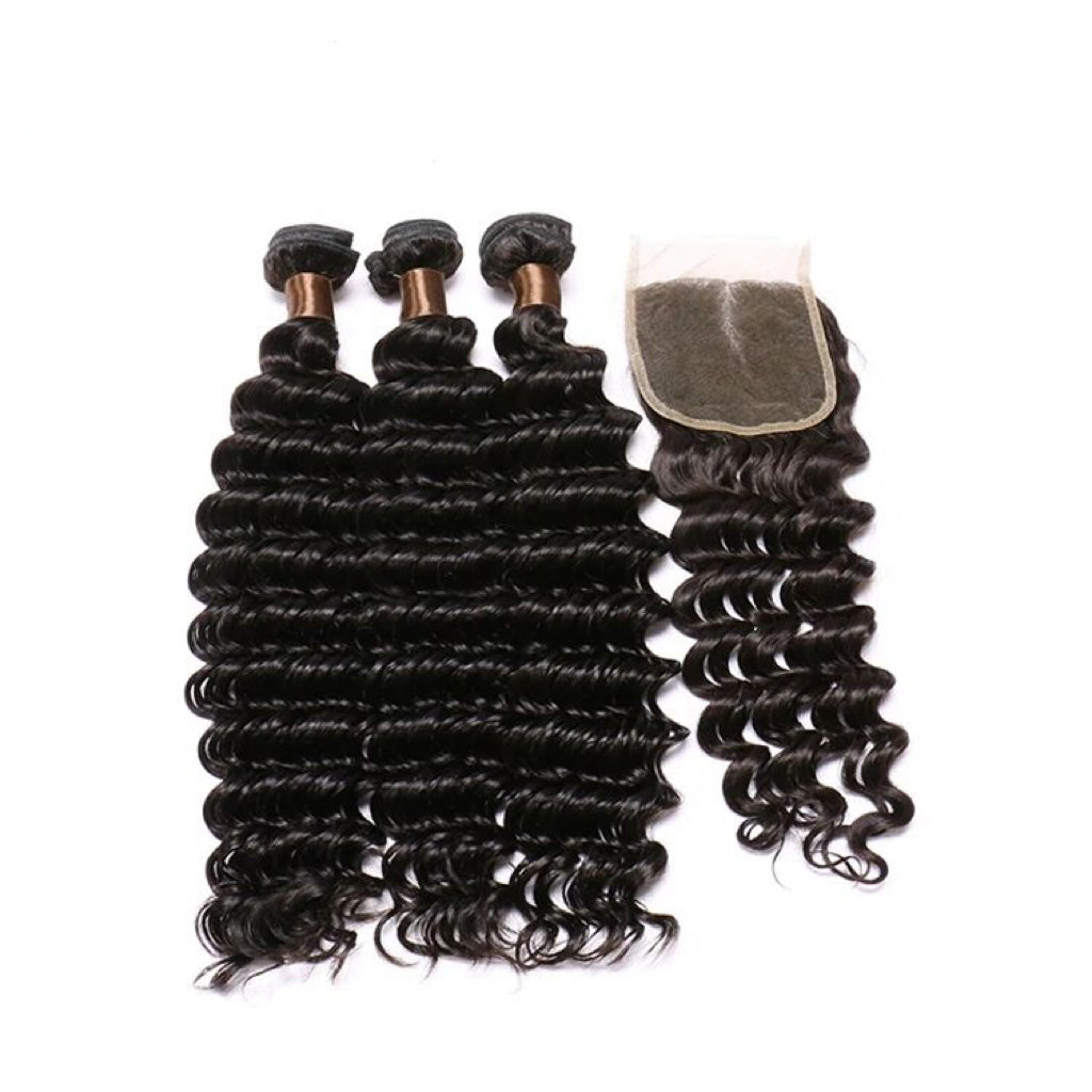 Yoody Hair Raw Deep Wave 3 Bundles 100% Human Hair Weave Bundles Indian Virgin Hair Body Wavy Hair Extension