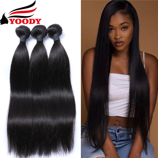 Yoody Hair 3 Bundles Raw Human Virgin Hair Straight Hair Fast Shipping