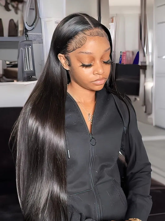 Yoody Hair New Design Pre Plucked Natural Hairline 100% Straight Human Virgin Hair Transparent Lace Front Wigs